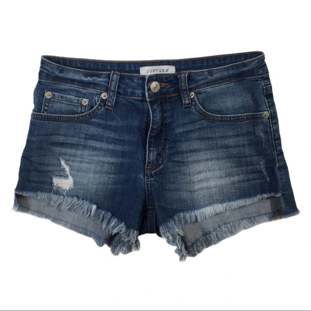 BT116 Just USA Distressed Denim Jean Shorts XS
